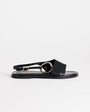 Topshop Mandy round toe flat sandal with hardware in black