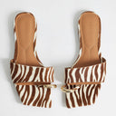 Topshop Mina mule flat sandal with hardware hair on real leather zebra