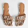 Topshop mules plates Mina en cuir véritable zébré avec détails métalliques
