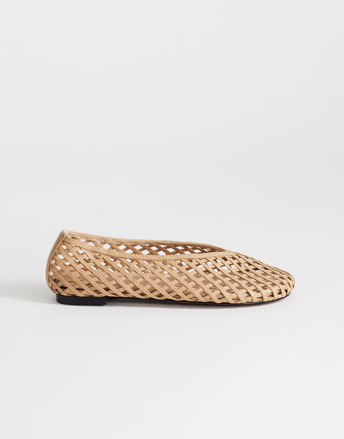 Topshop Luna woven ballet flat in sand