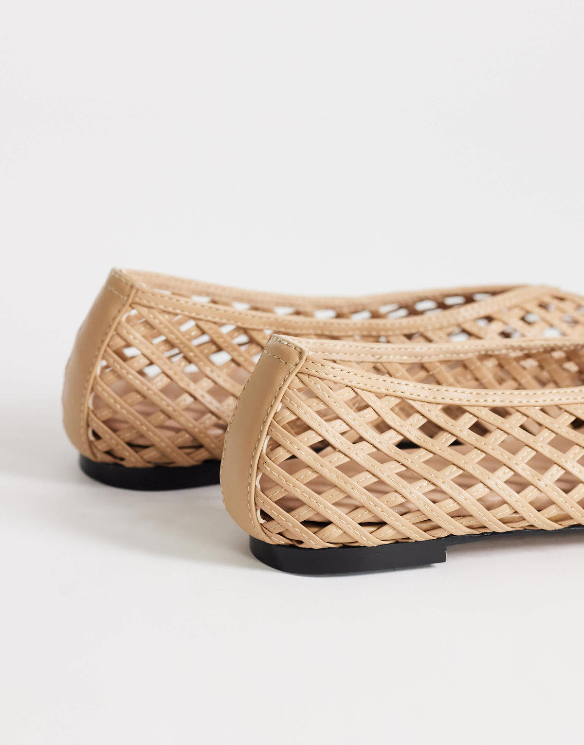 Topshop Luna woven ballet flat in sand