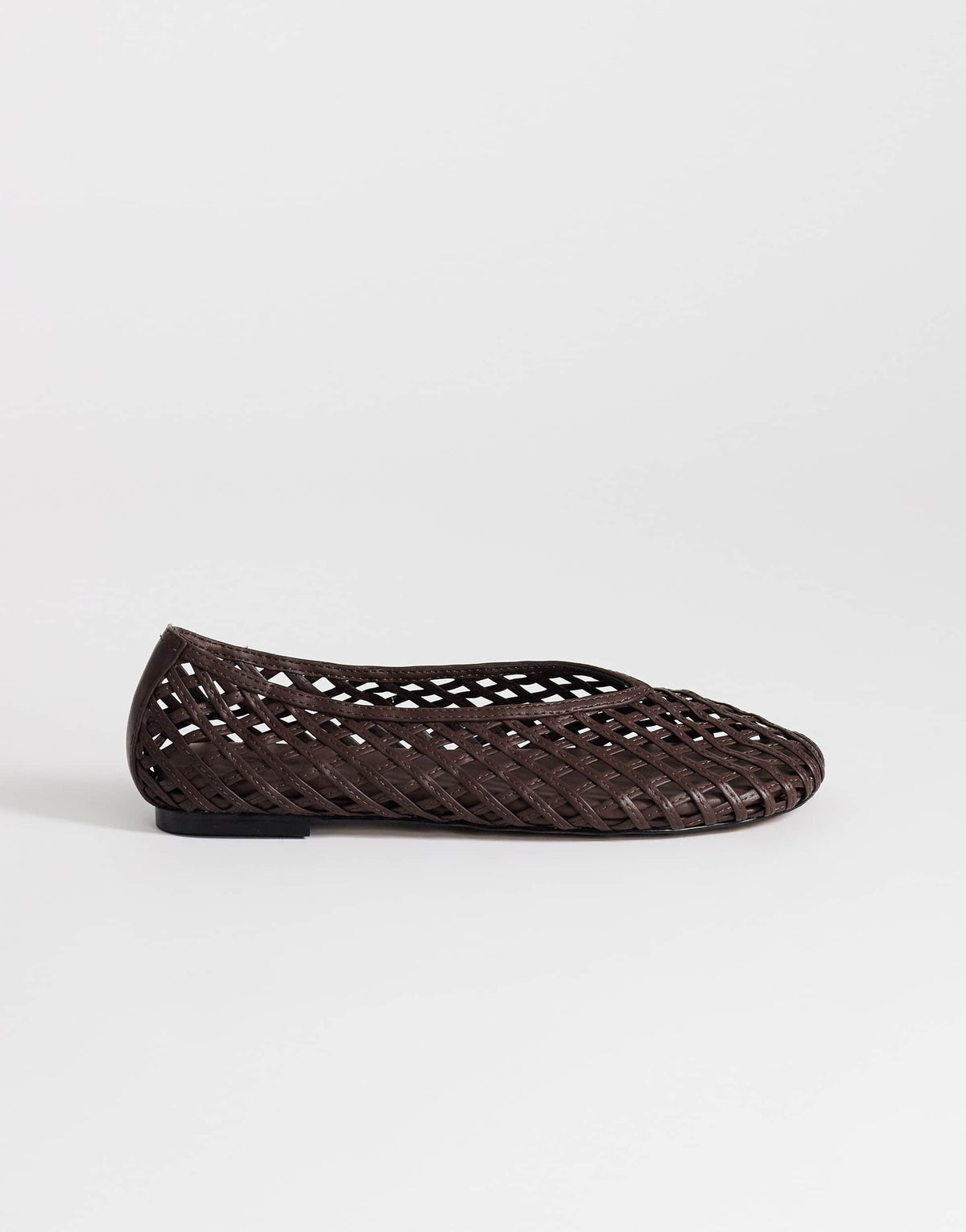 Topshop Luna woven ballet flat in chocolate