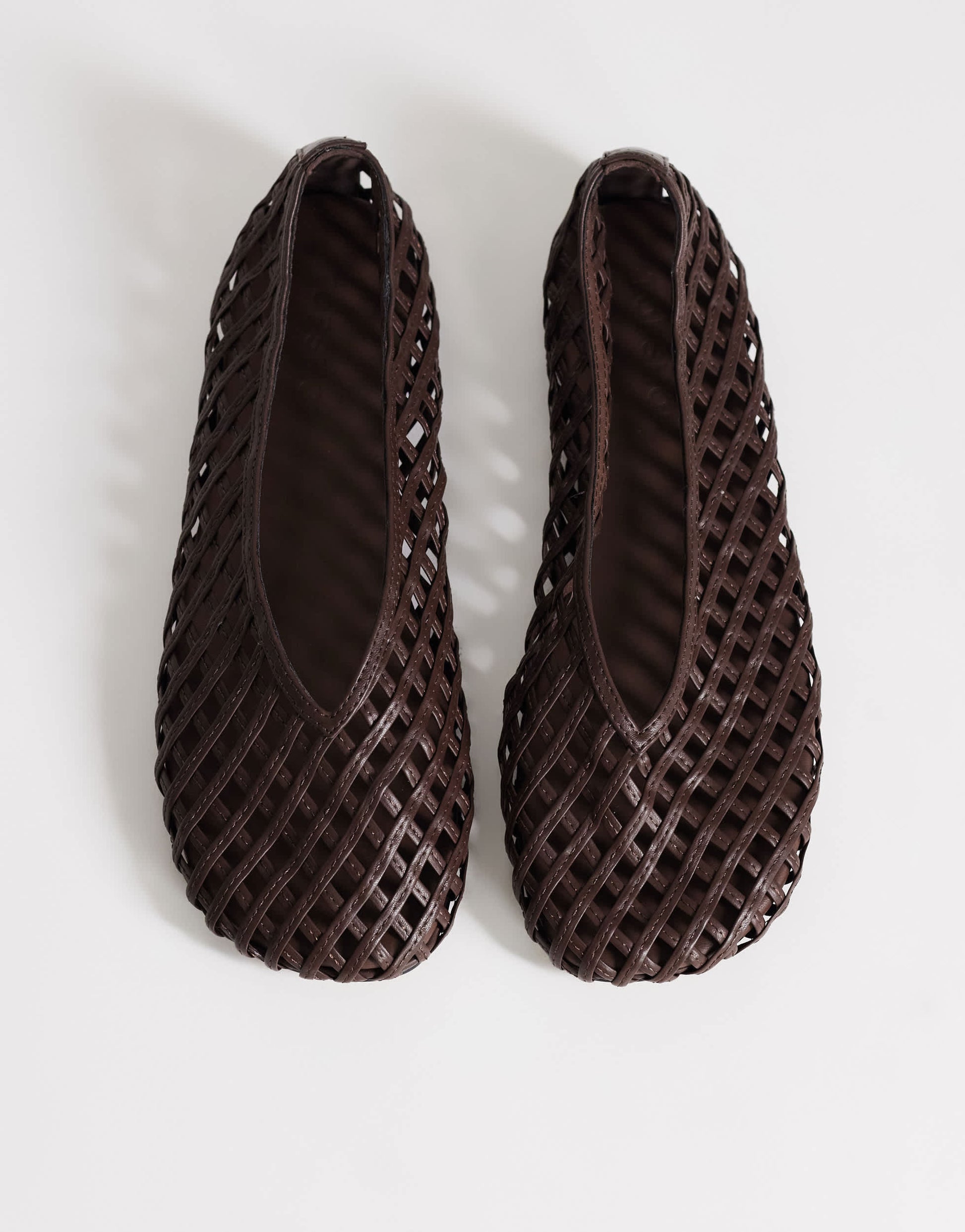 Topshop Luna woven ballet flat in chocolate