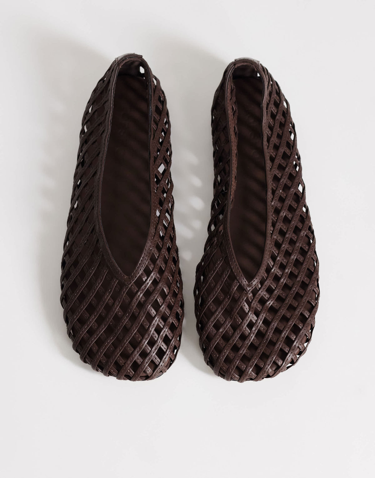 Topshop Luna woven ballet flat in chocolate