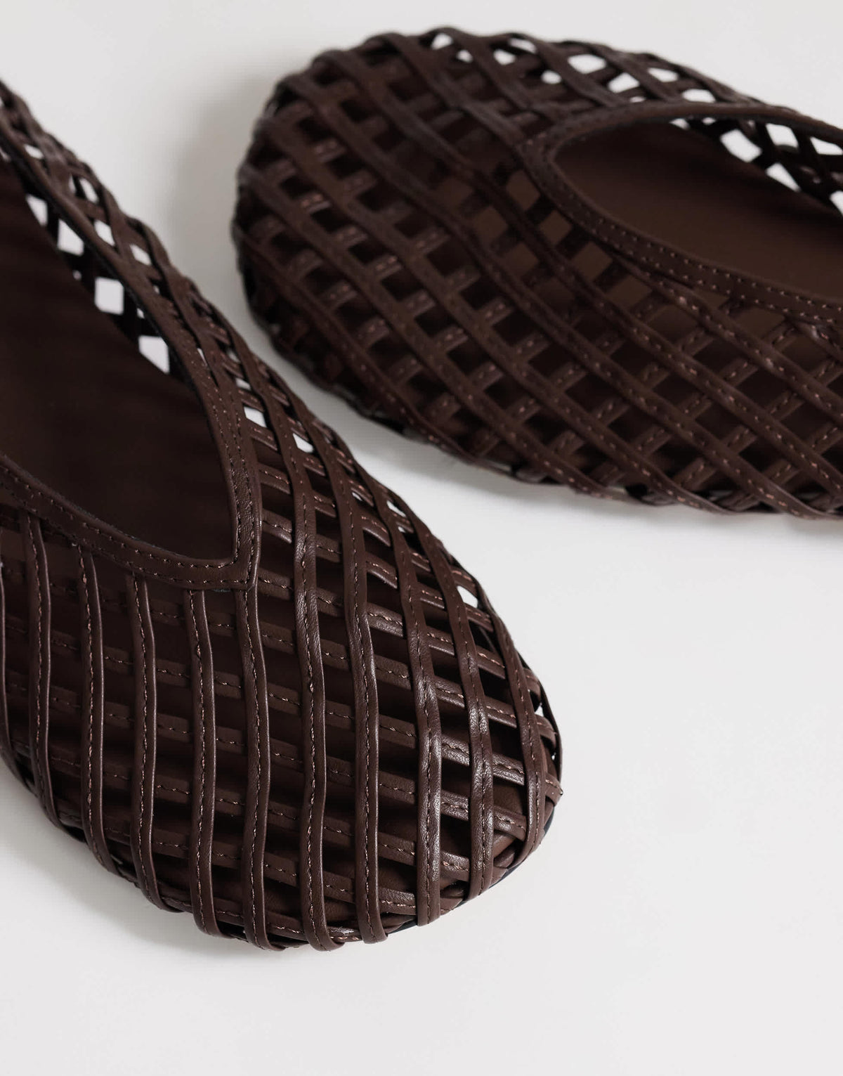 Topshop Luna woven ballet flat in chocolate