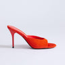 Topshop Nasim high heeled mule in orange hair on real leather
