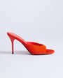 Topshop Nasim high heeled mule in orange hair on real leather