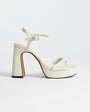 Topshop Faye platform two part high heel sandal in off white
