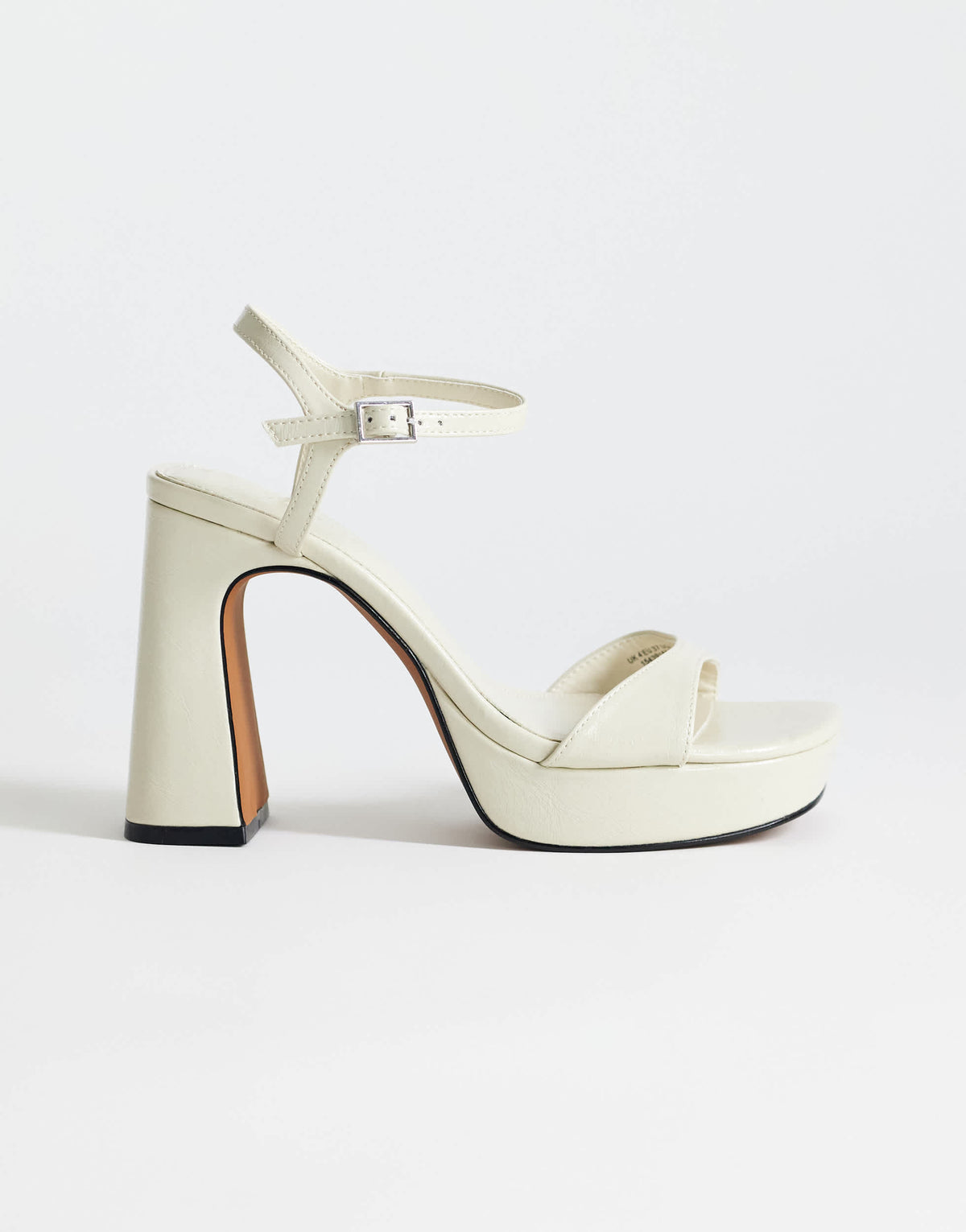 Topshop Faye platform two part high heel sandal in off white