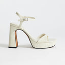 Topshop Faye platform two part high heel sandal in off white