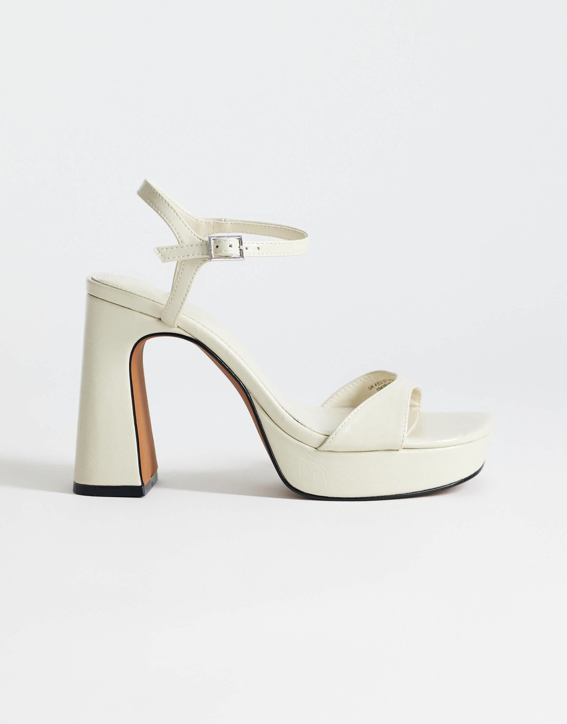 Topshop Faye platform two part high heel sandal in off white