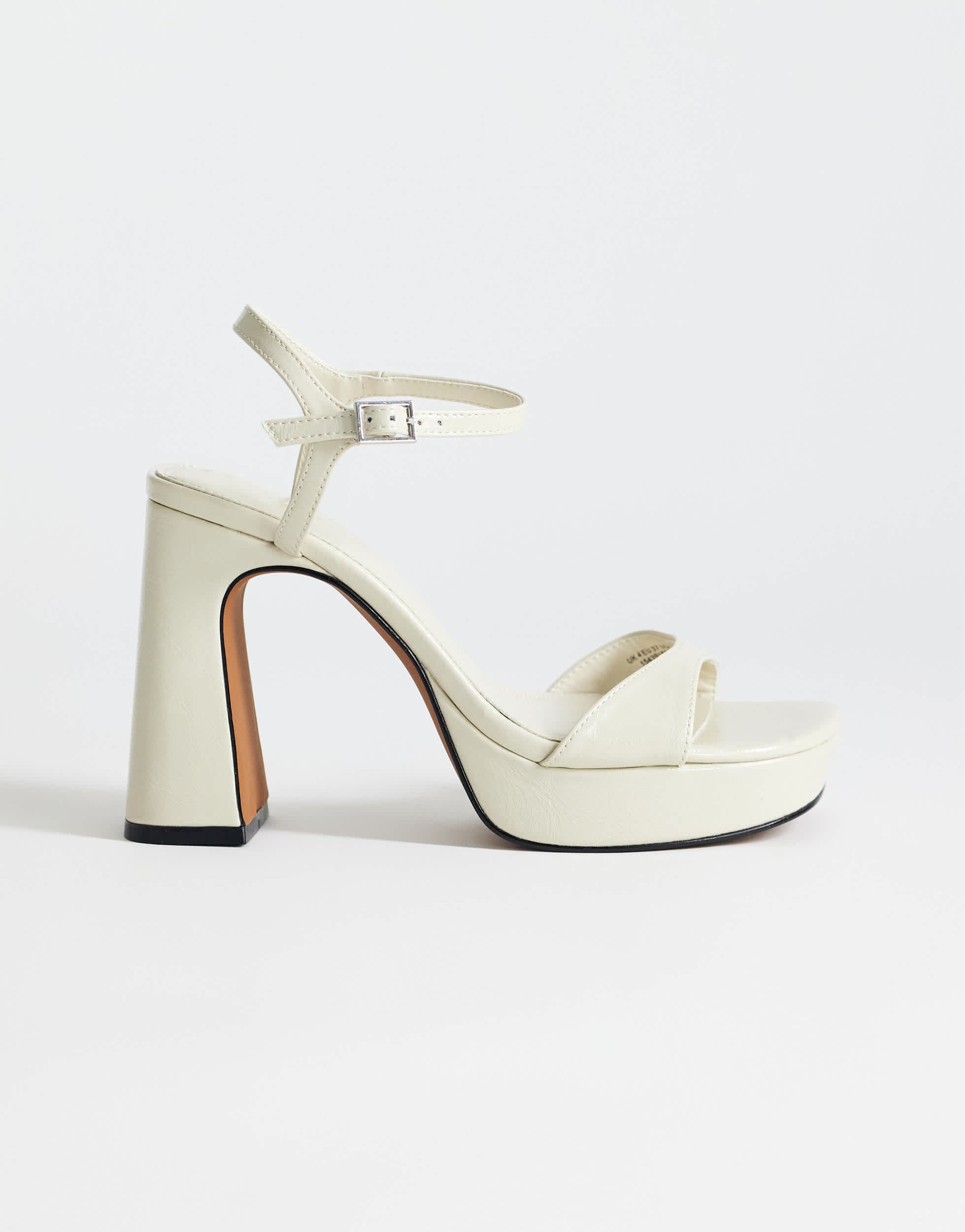 Topshop Faye platform two part high heel sandal in off white
