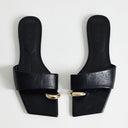 Topshop Mina mule flat sandal with hardware in black