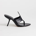 Topshop Nora angular heeled mule sandal in black
