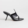 Topshop Nora angular heeled mule sandal in black