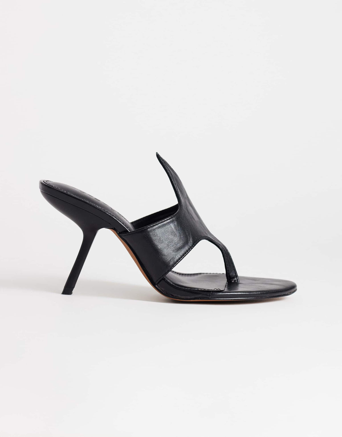 Topshop Nora angular high heeled mule sandal in black