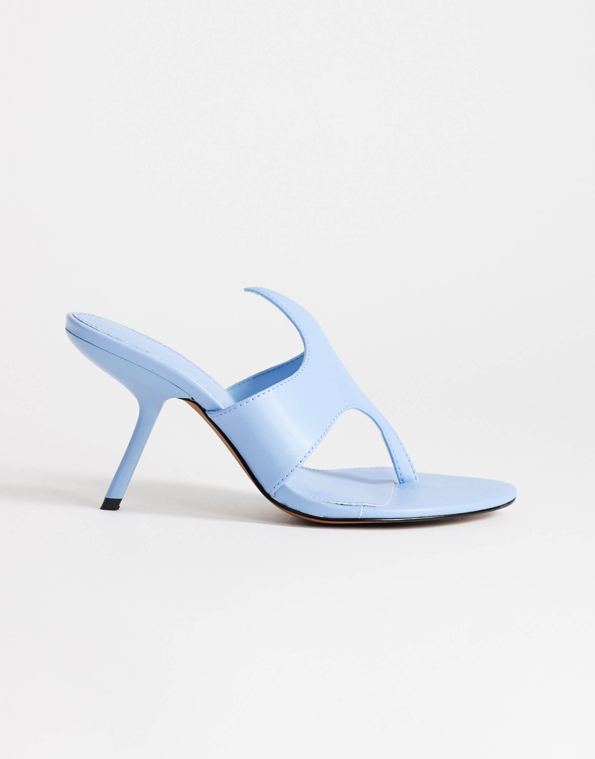 Topshop Nora angular high heeled mule sandal in cornflower blue