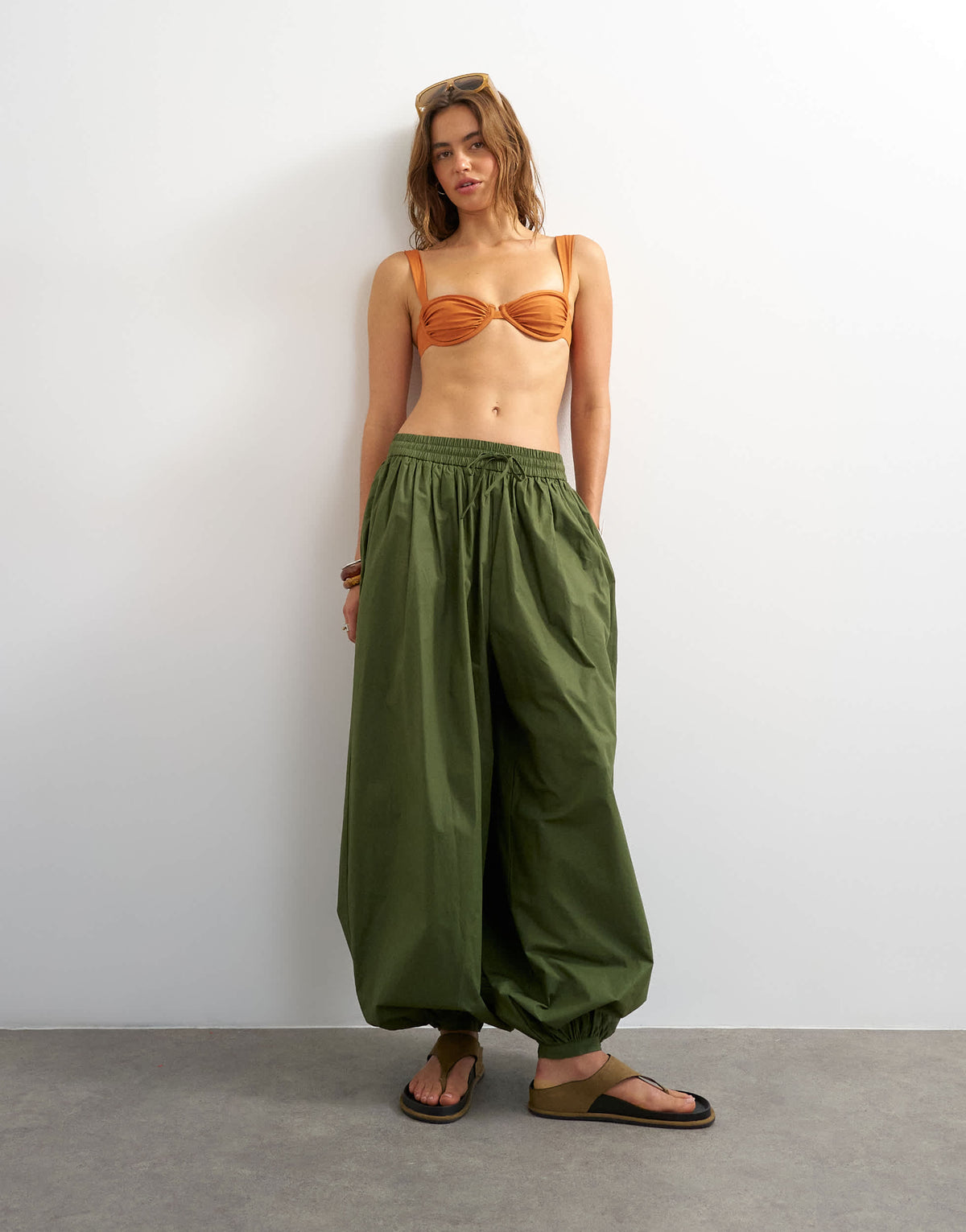 Topshop Bella underwire bikini top in rust 