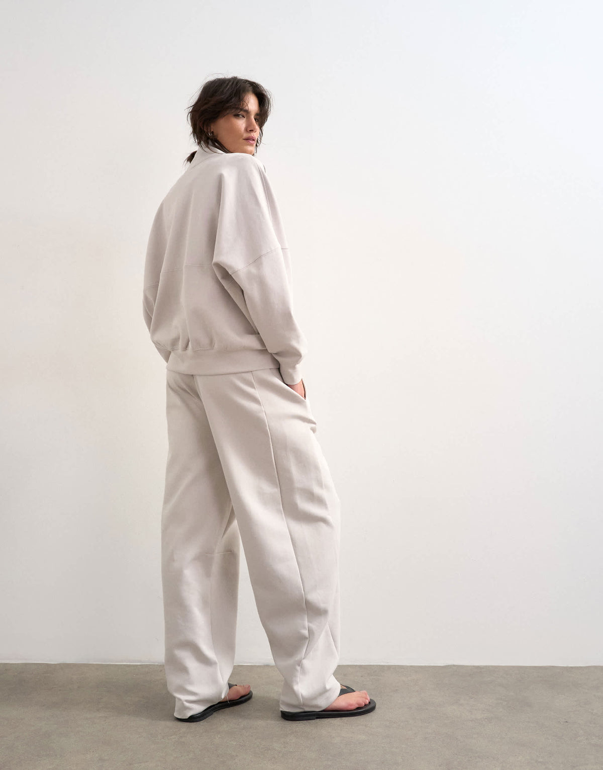 Topshop interlock clean barrel jogger co-ord in stone
