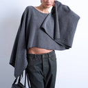 Topshop Strickponcho in Anthrazit