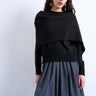 Topshop Strickschal-Pullover in Schwarz
