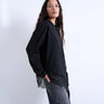 Topshop Oversize-Skater-T-Shirt mit asymmetrischem Spitzenbesatz in Schwarz