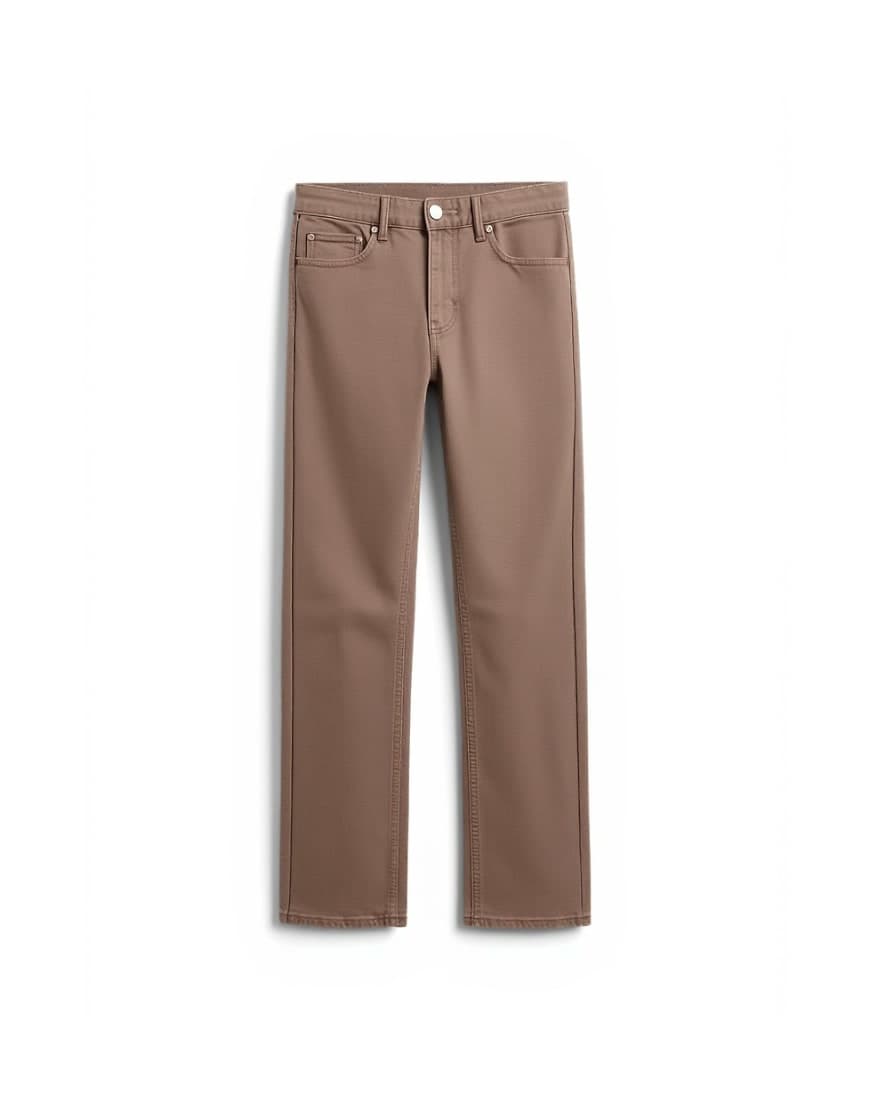 Topshop Orson mid rise comfort straight jean in otter