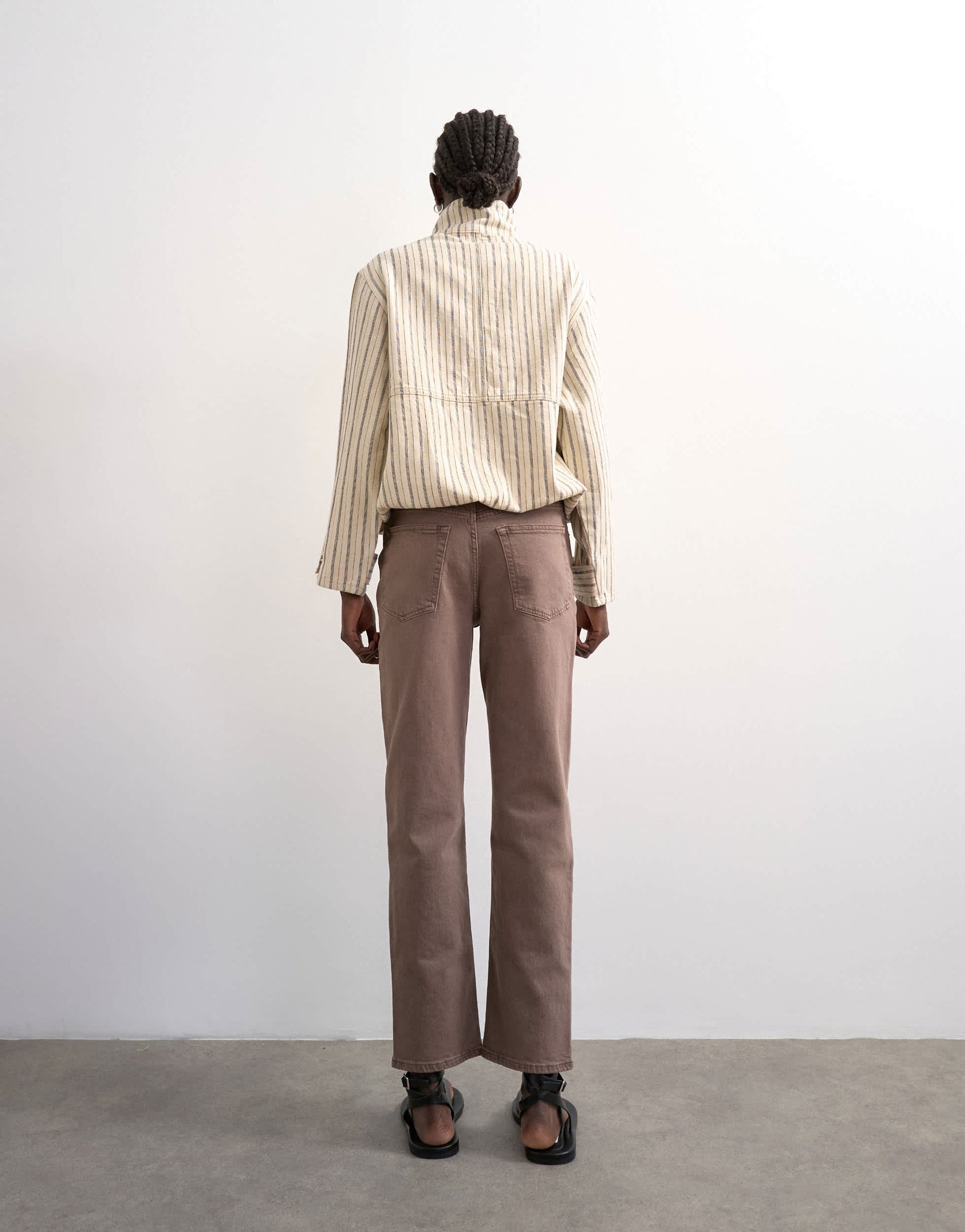 Topshop Orson mid rise comfort straight jean in otter