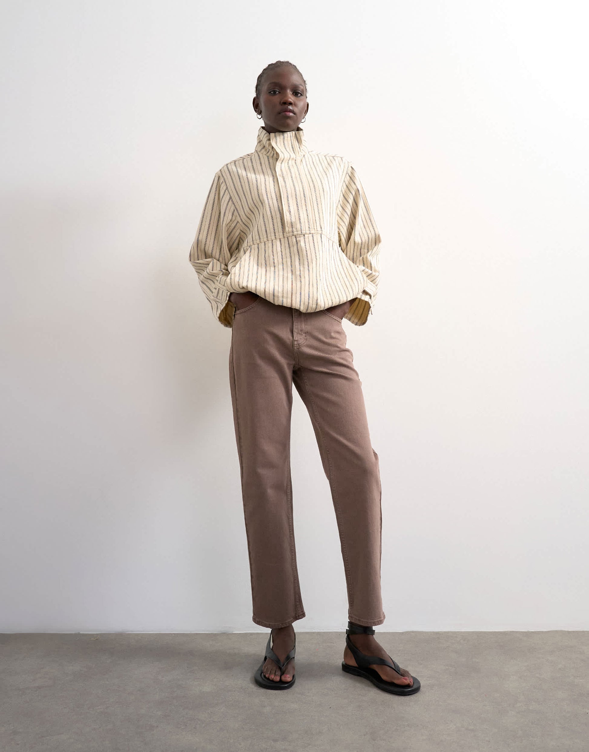 Topshop Orson mid rise comfort straight jean in otter