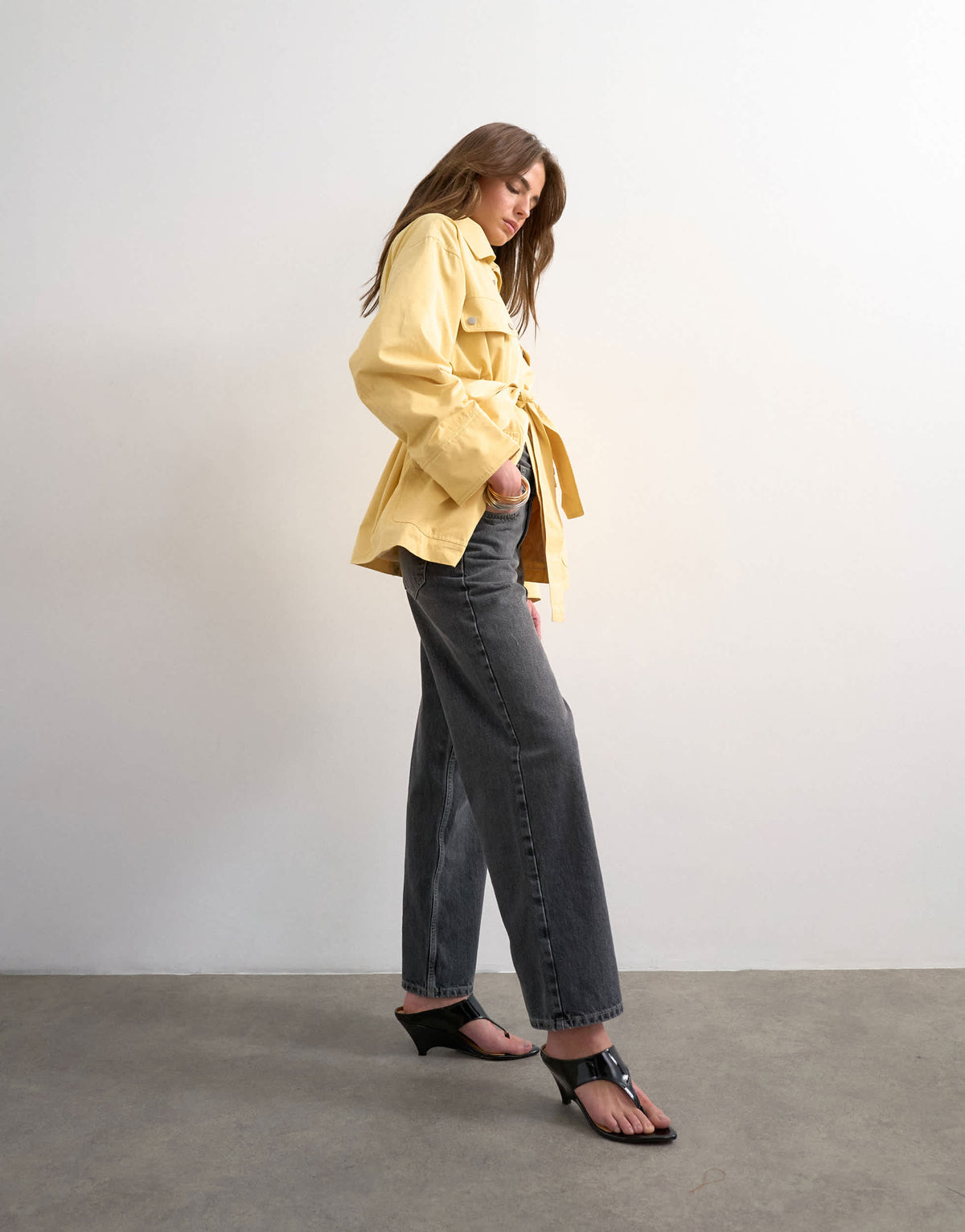 Tosphop Cinch low rise relaxed jean in pretty grey
