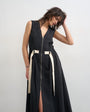 Topshop crinkle v neck zip front utility maxi dress in black
