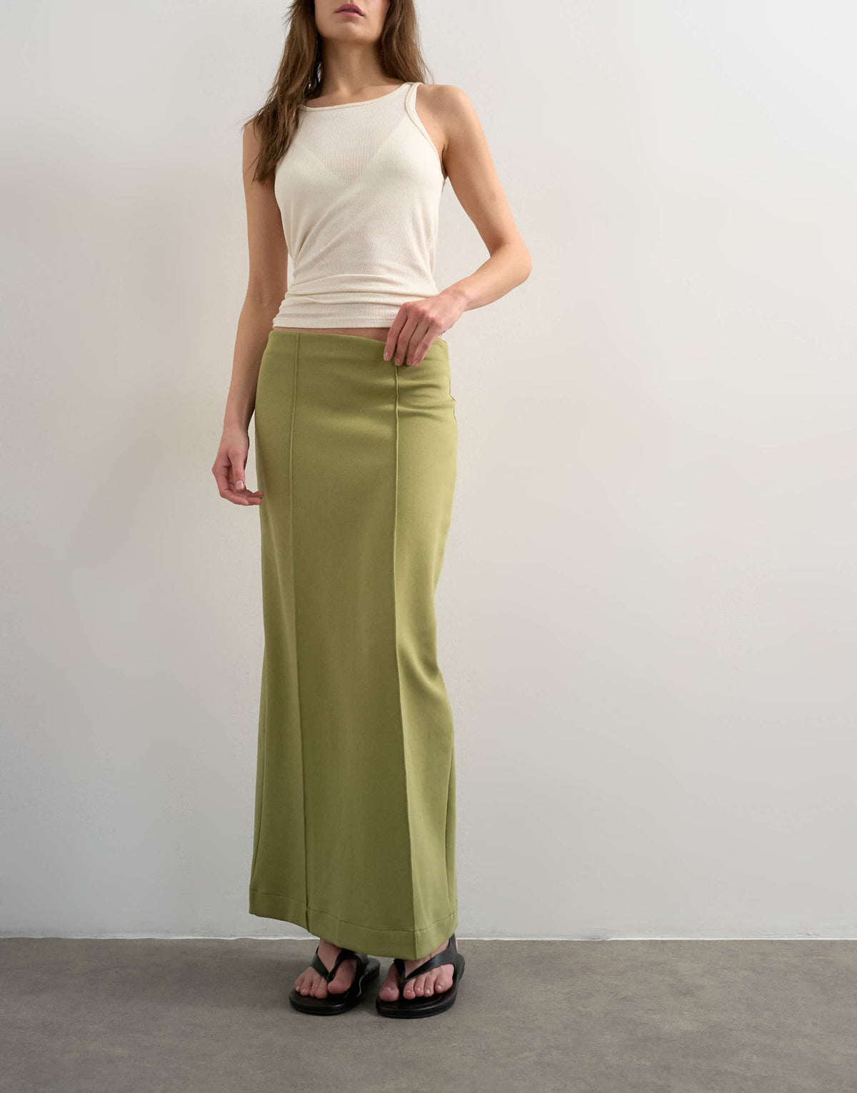 Topshop interlock pencil skirt in green