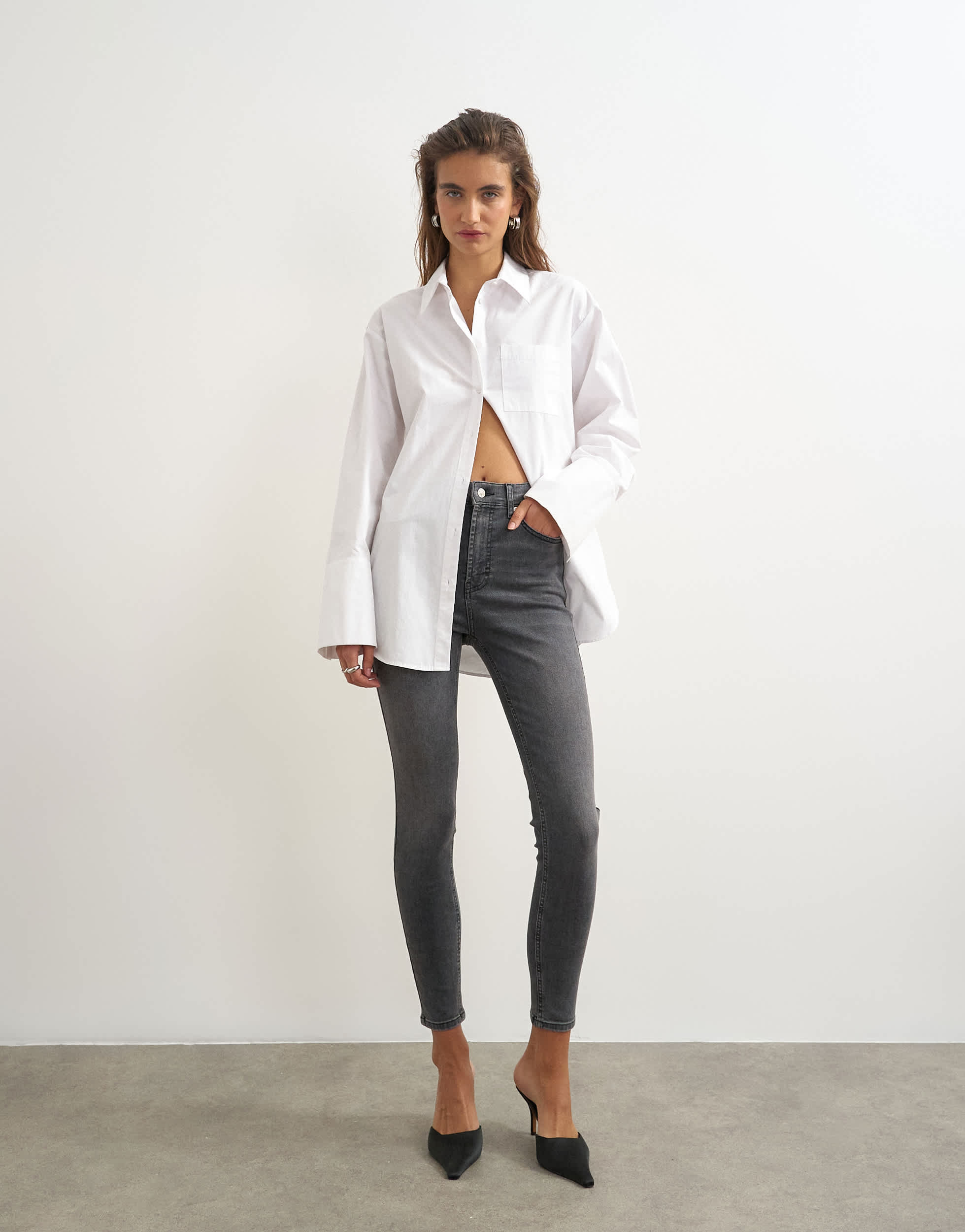 Topshop Jamie high rise skinny jean in washed black