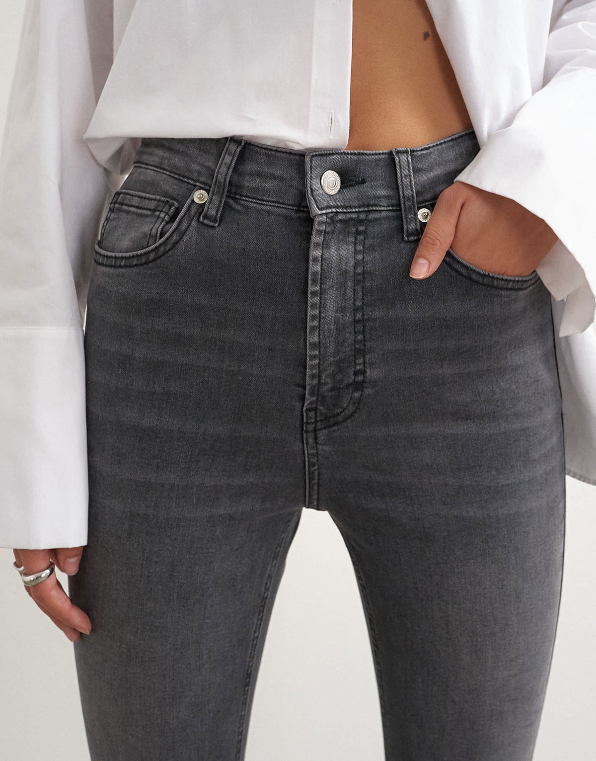 Topshop Jamie high rise skinny jean in washed black