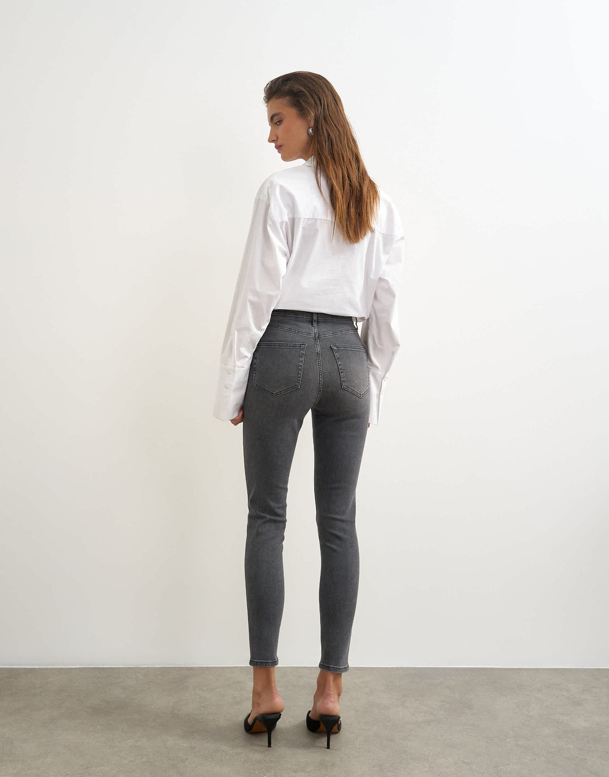 Topshop Jamie high rise skinny jean in washed black
