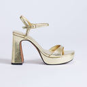 Topshop Faye platform two part high heel sandal in gold