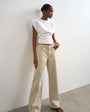 Topshop Ember low rise straight jean in oat