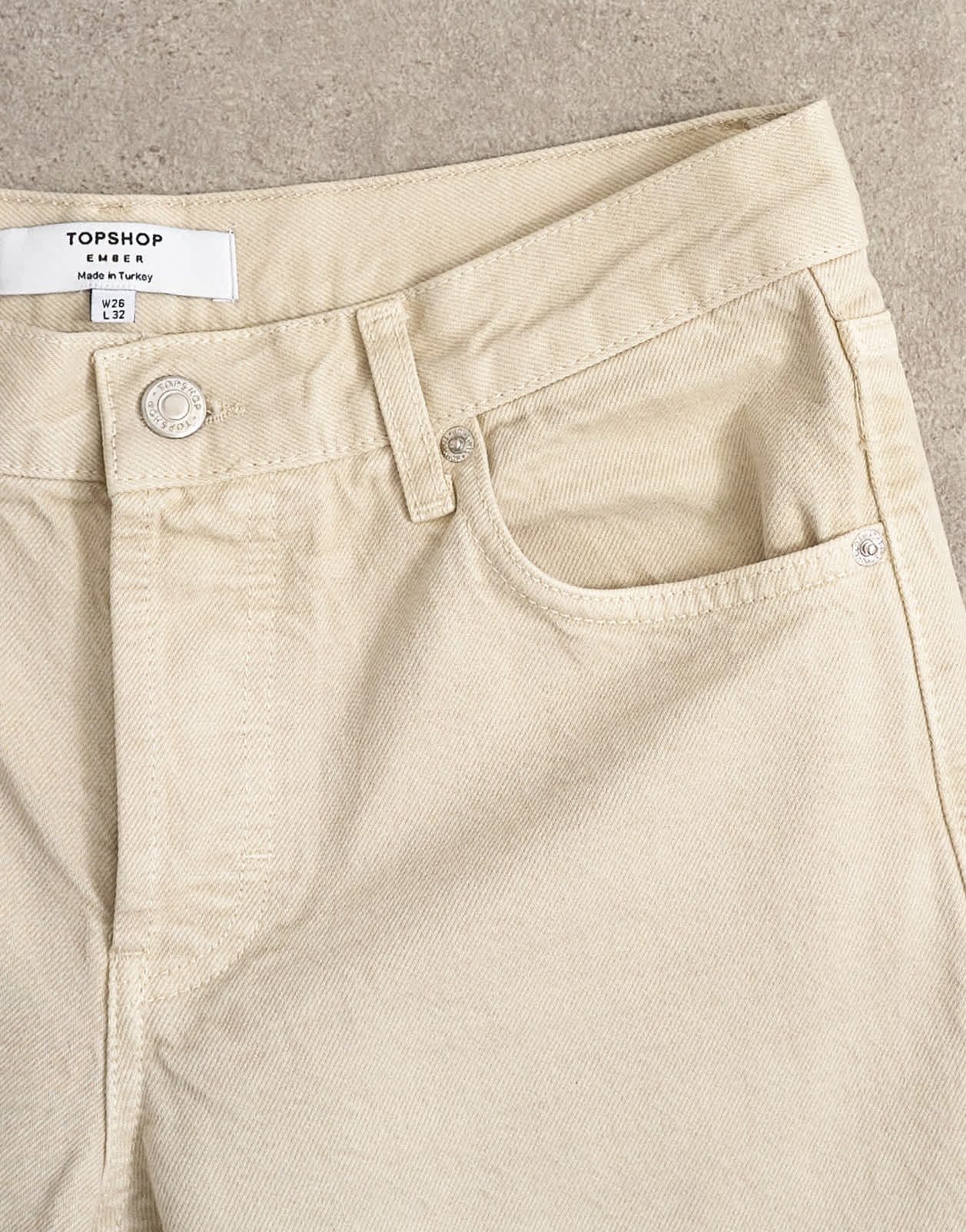 Topshop Ember low rise straight jean in oat