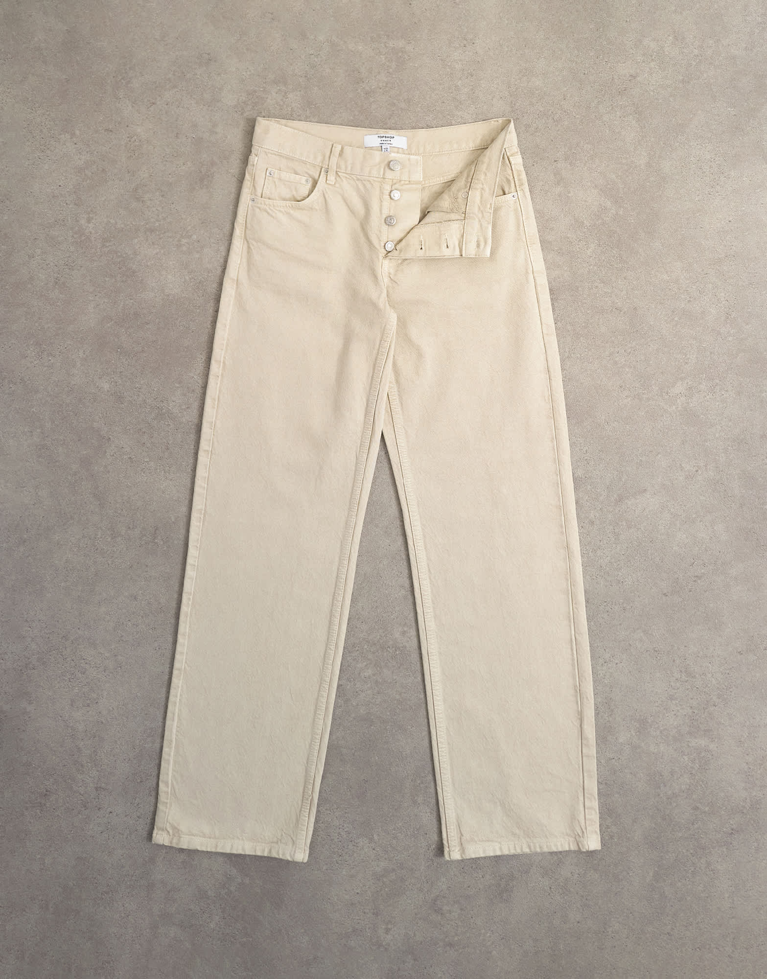Topshop Ember low rise straight jean in oat