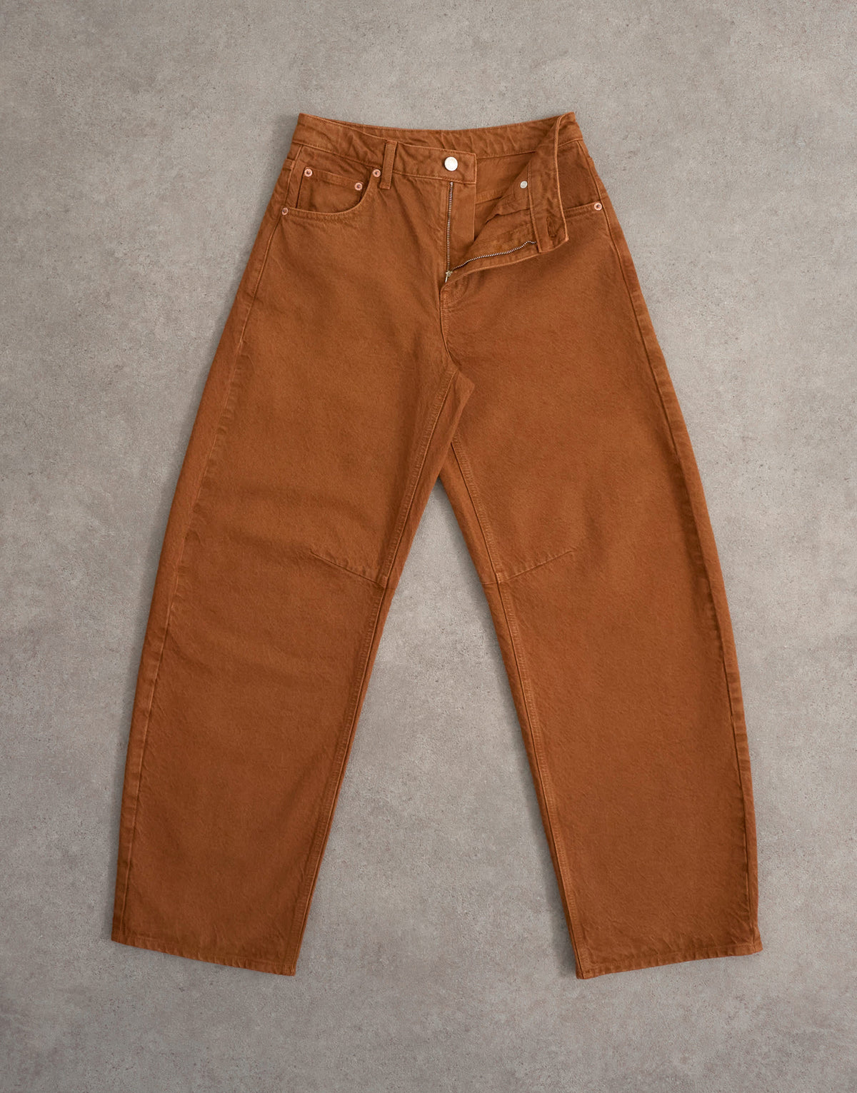 Topshop Barrel mid rise jean in toffee