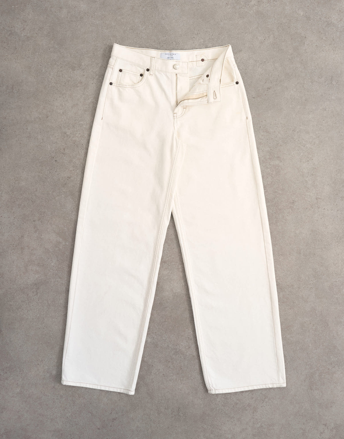 Topshop Cinch low rise relaxed jean in bone