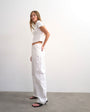 Topshop Ember low rise relaxed straight jean in white