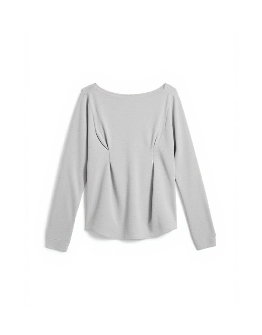 Topshop cinch off the shoulder top in grey marl