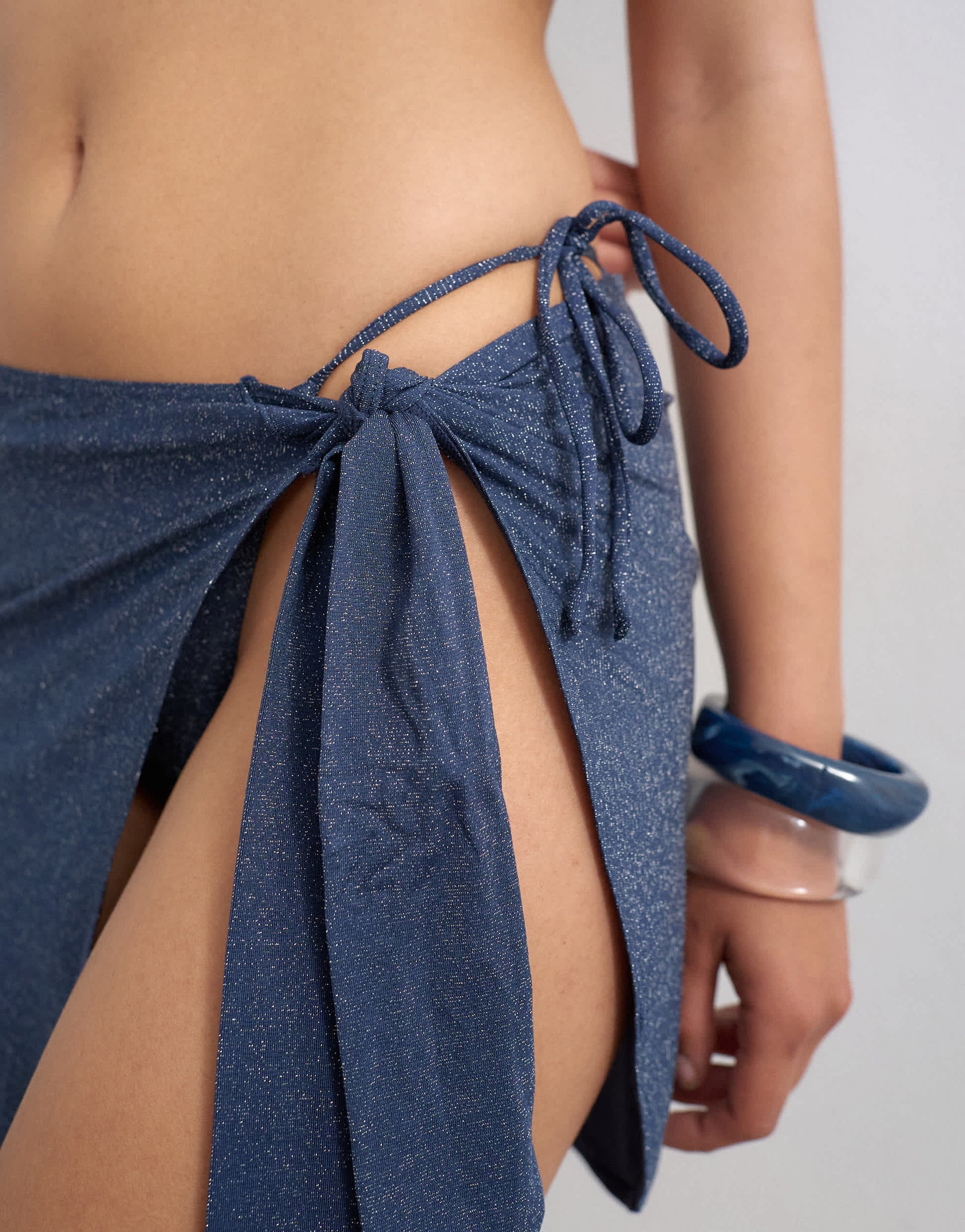 Topshop glitter sarong in navy