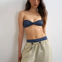 Haut de bikini bandeau Topshop Hawaii scintillant marine