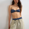Haut de bikini bandeau Topshop Hawaii scintillant marine