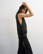 Topshop crepe sleeveless twist side maxi dress in black