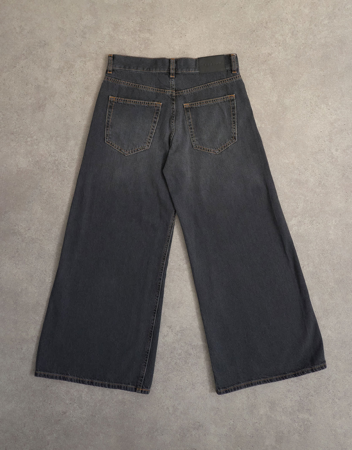 Topshop light weight wide crop jean in washed black