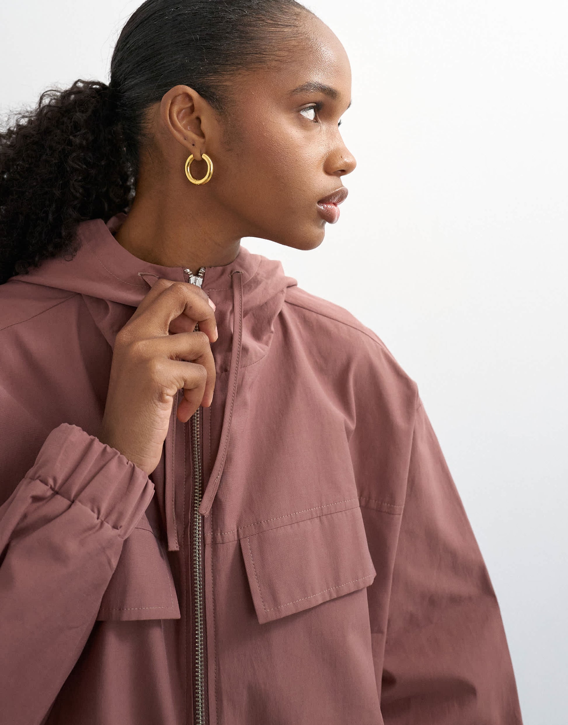 Topshop co-ord over the head bomber in pink