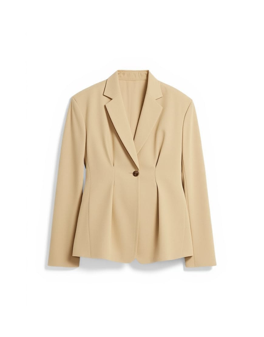 Topshop extreme cinched waist blazer in beige